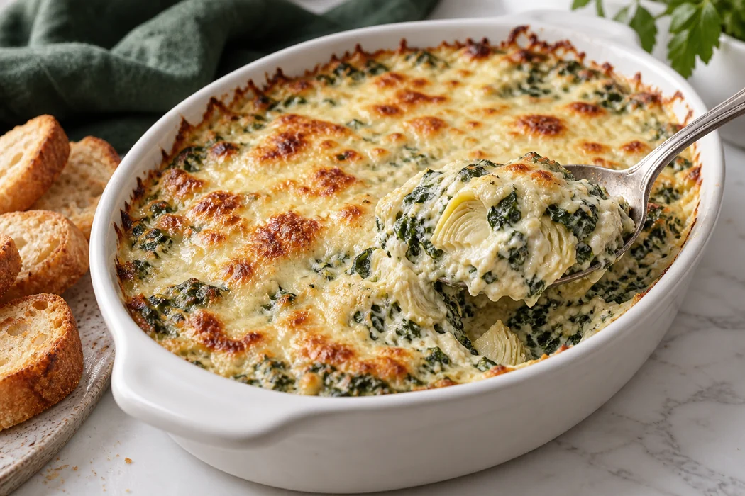 baked-spinach-artichoke-dip-creamy-center baked-spinach-artichoke-dip-creamy-center