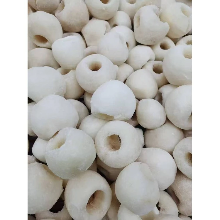 Frozen pear halves with cores removed