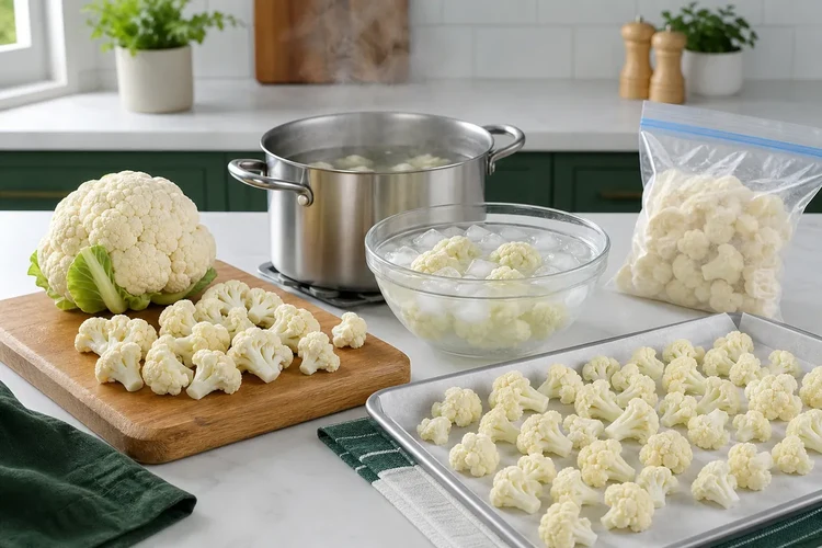 cauliflower-florets-with-a-blanching-and-cooling-setup cauliflower-florets-with-a-blanching-and-cooling-setup