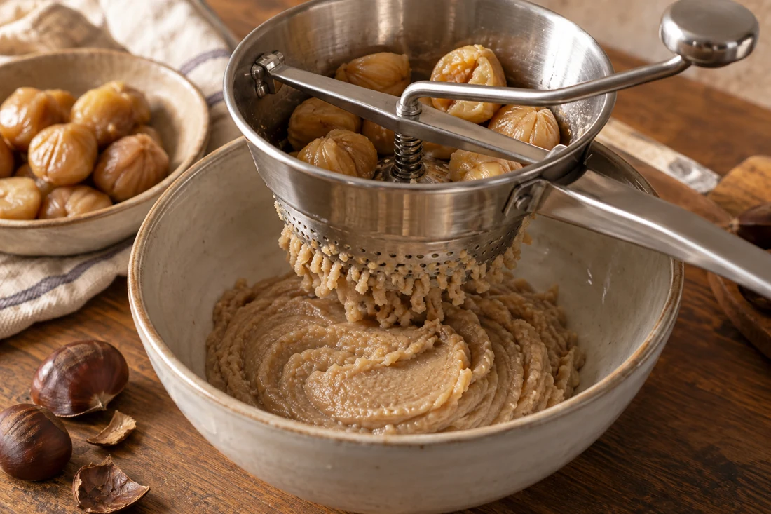 chestnut-puree-through-food-mill chestnut-puree-through-food-mill