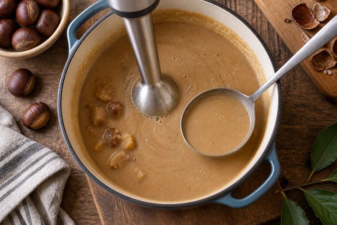 chestnut-soup-blending-in-pot chestnut-soup-blending-in-pot