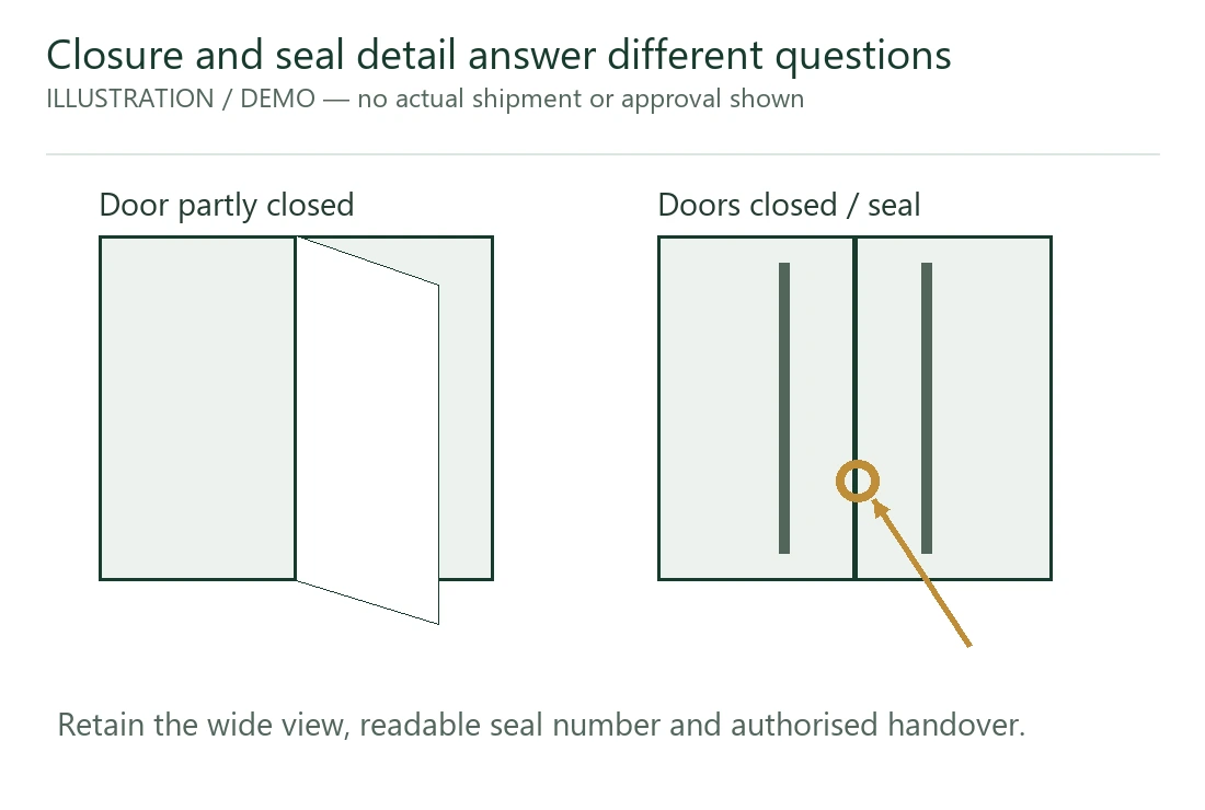 Door closure and seal identity require different views. Door closure and seal identity require different views.