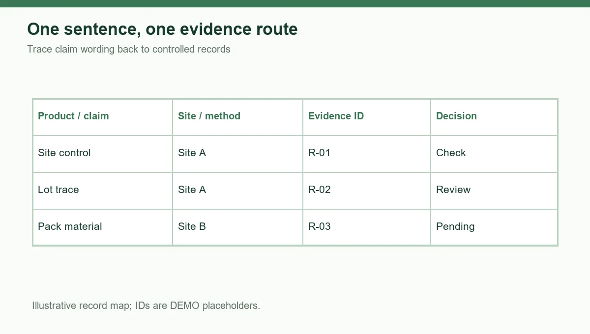 Connect every statement to a controlled supporting record - method diagram
