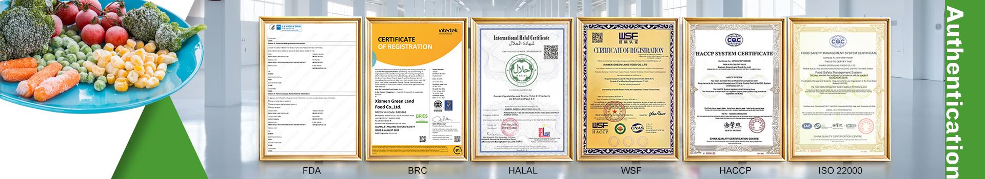 GreenLand-food certificates for frozen okra supply