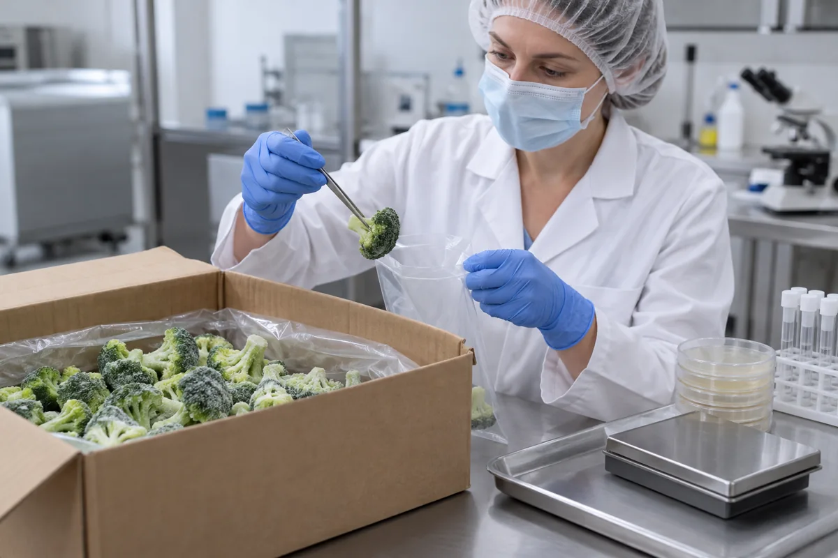 Frozen broccoli sample and lot record Frozen broccoli sample and lot record