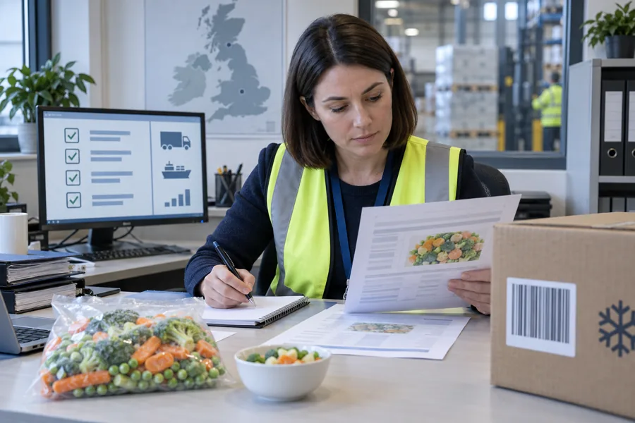 Illustrative UK importer reviewing product and route details Illustrative UK importer reviewing product and route details