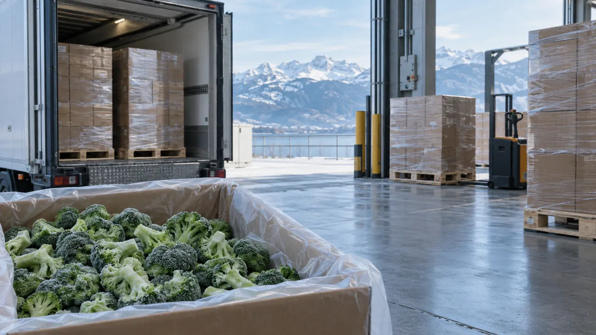 Unbranded frozen broccoli and cold-chain logistics for a Swiss buyer Unbranded frozen broccoli and cold-chain logistics for a Swiss buyer