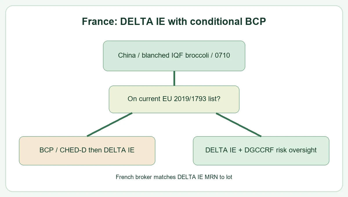 France broccoli classify the goods and check the current conditional border list decision relationship France broccoli classify the goods and check the current conditional border list decision relationship