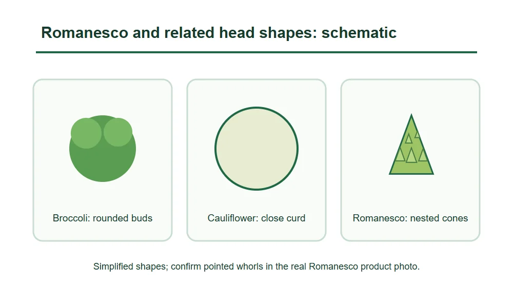 Romanesco and related head shapes: schematic