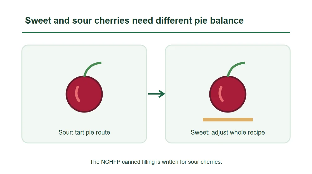 Sweet and sour cherries need different pie balance Sweet and sour cherries need different pie balance