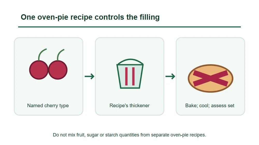 One oven-pie recipe controls the filling One oven-pie recipe controls the filling