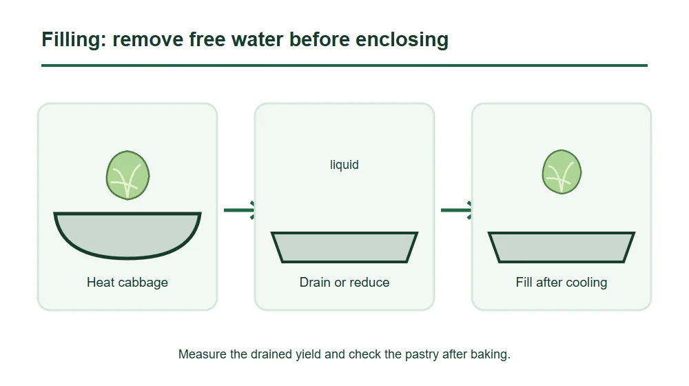 Cabbage Filling Free Water