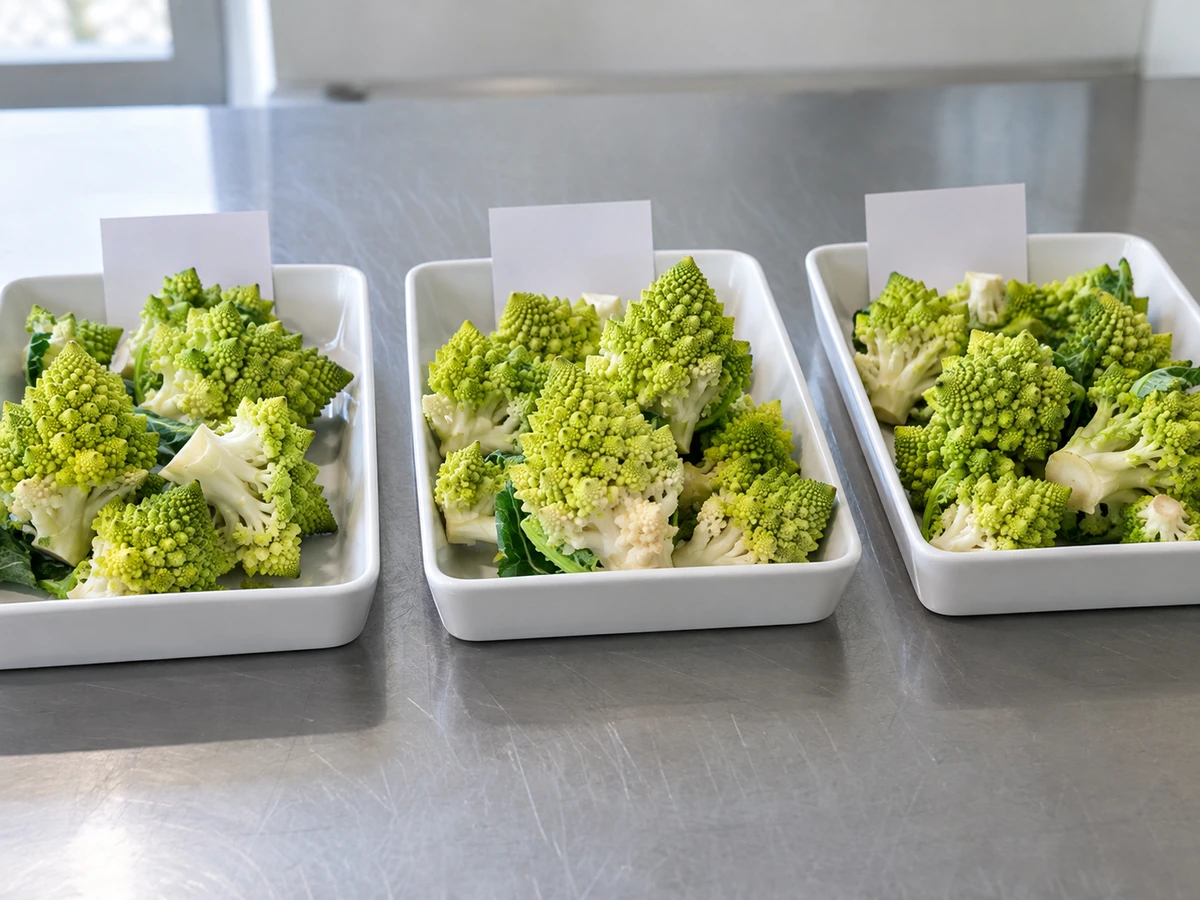 Separate Romanesco sample portions