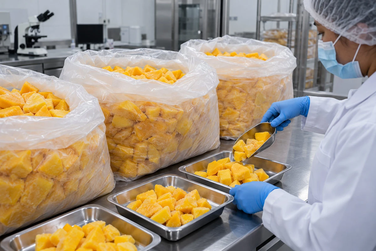 frozen mango chunks - Set Dubai testing and label decisions around the actual use frozen mango chunks - Set Dubai testing and label decisions around the actual use