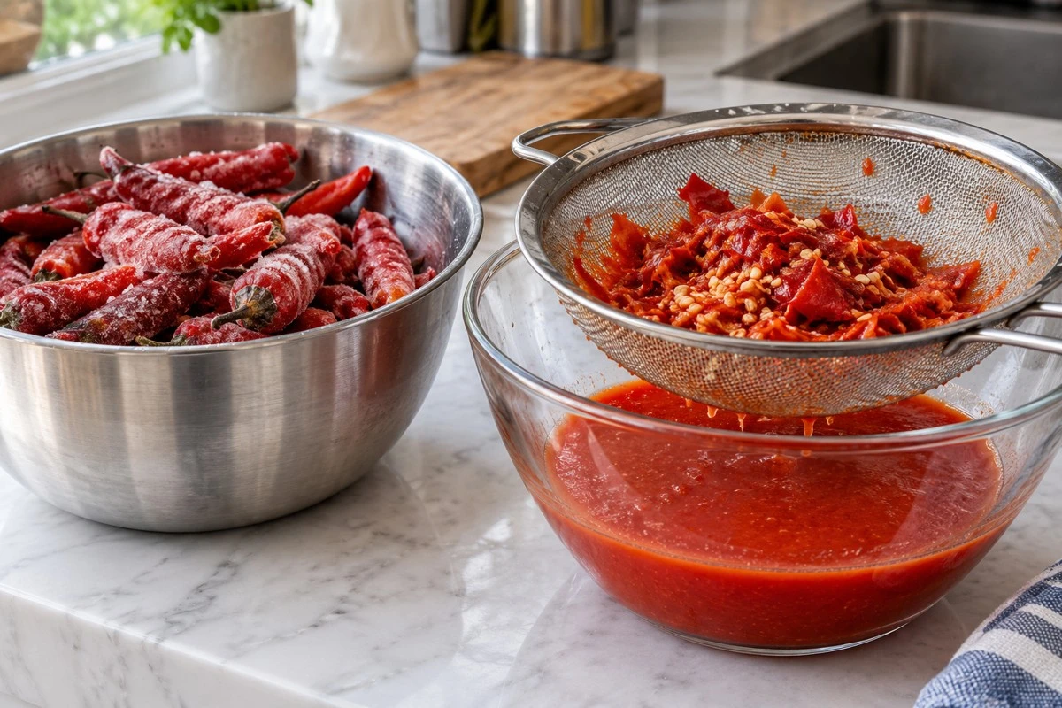Hot Sauce from Frozen Chili Peppers: Measuring Straining Loss and Finished Yield