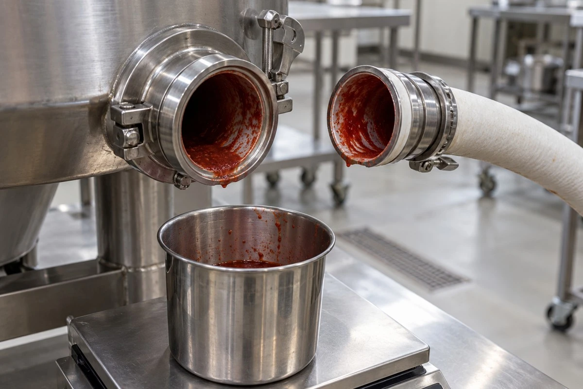 Sauce transfer residue Transfer residue belongs in the same balance as packed sauce.