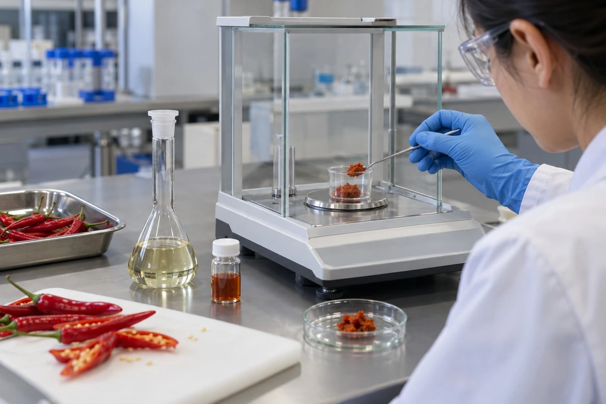 The laboratory traces an extract result back to the weighed food sample.