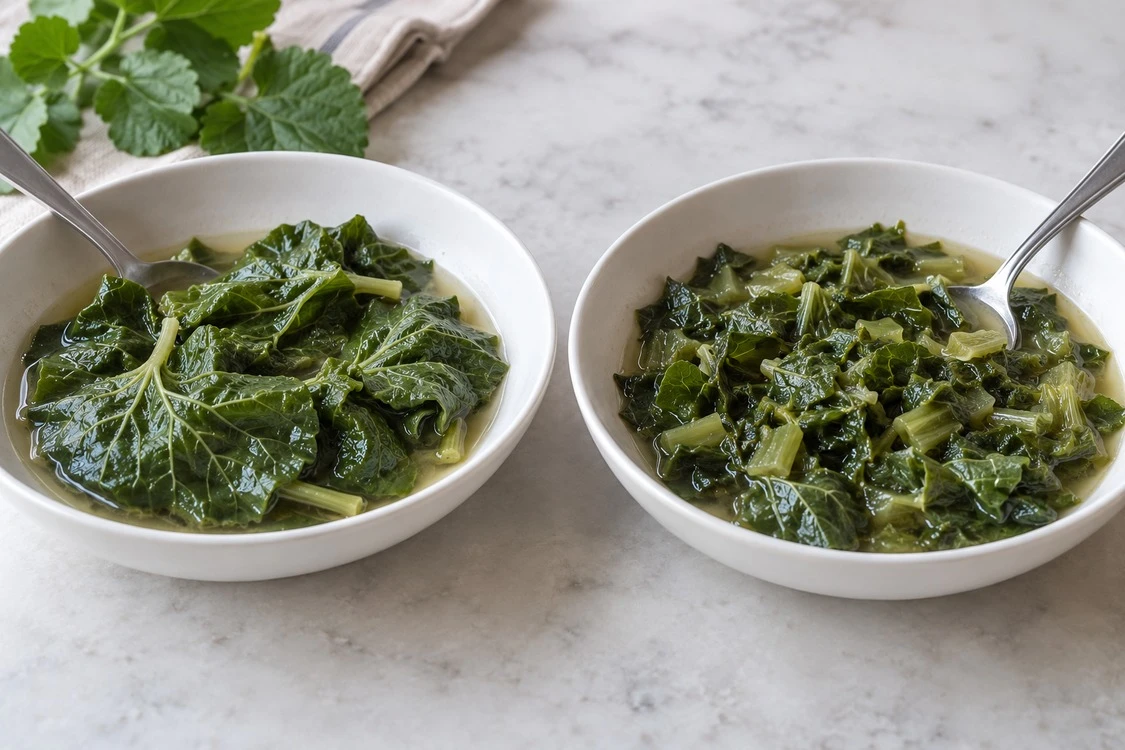 Whole vs Cut Mallow Leaves in Cooked Foods: Texture and Portion Yield