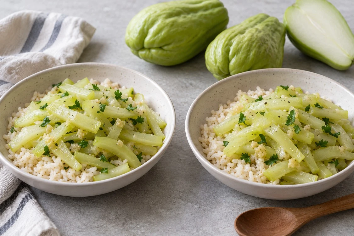 Two comparable chayote meal portions for repeat trials Two comparable chayote meal portions for repeat trials