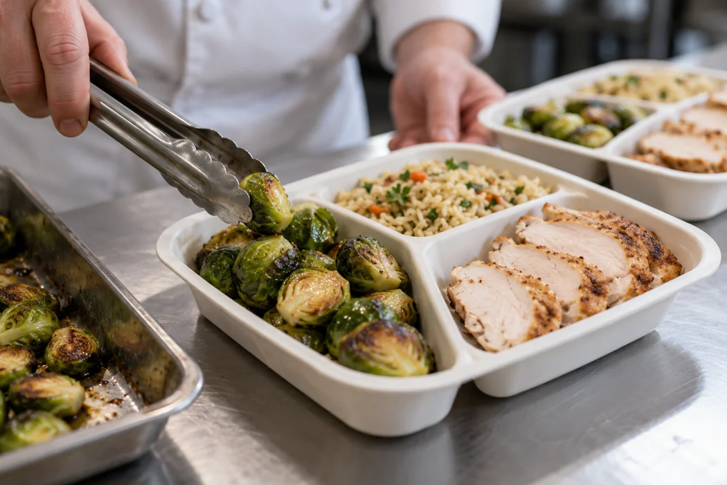 Brussels sprouts in a complete meal Brussels sprouts in a complete meal