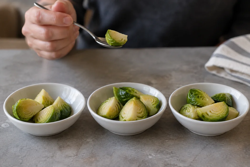 Plain Brussels sprout tasting portions Plain Brussels sprout tasting portions