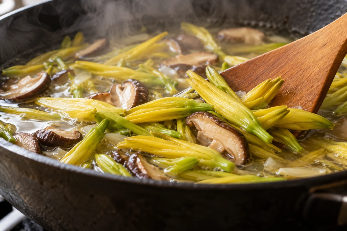 Daylily buds cooked gently Daylily buds cooked gently