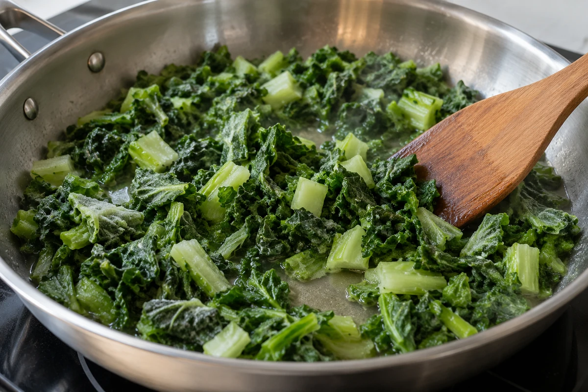 Mustard greens pan loading Mustard greens pan loading