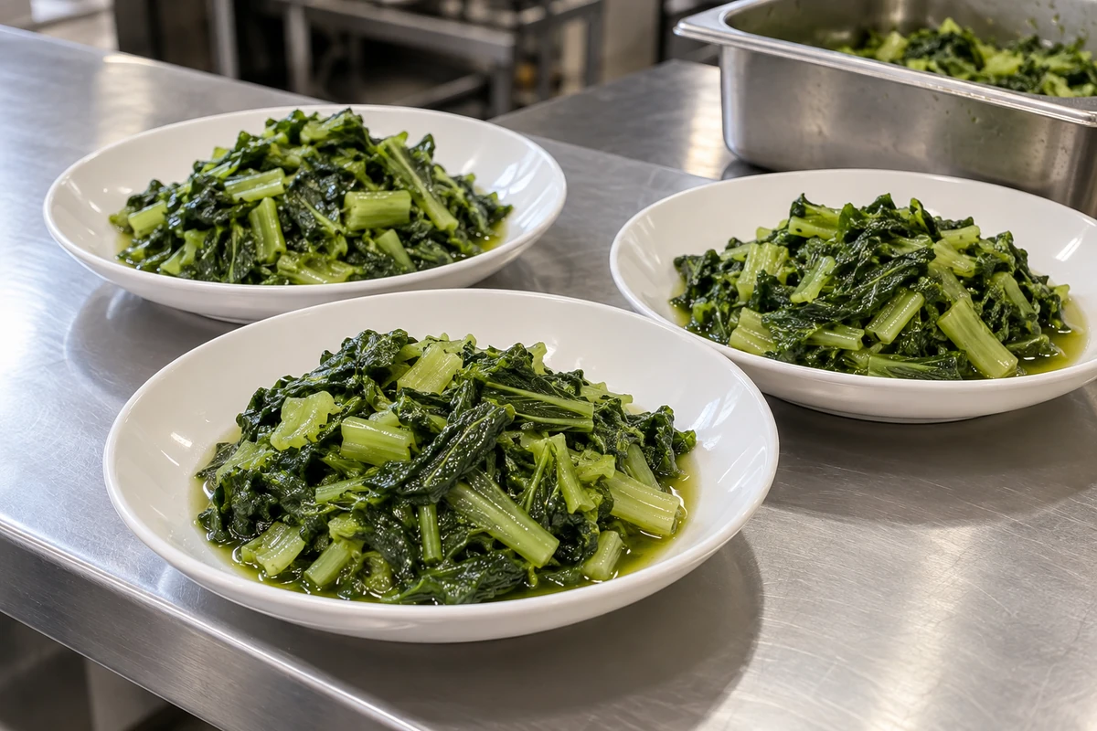 Mustard greens served portions Mustard greens served portions
