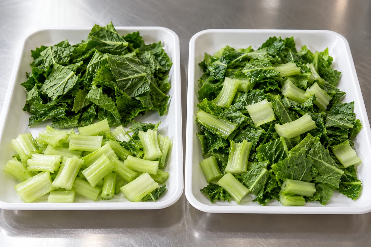 Mustard greens leaf stem sample Mustard greens leaf stem sample