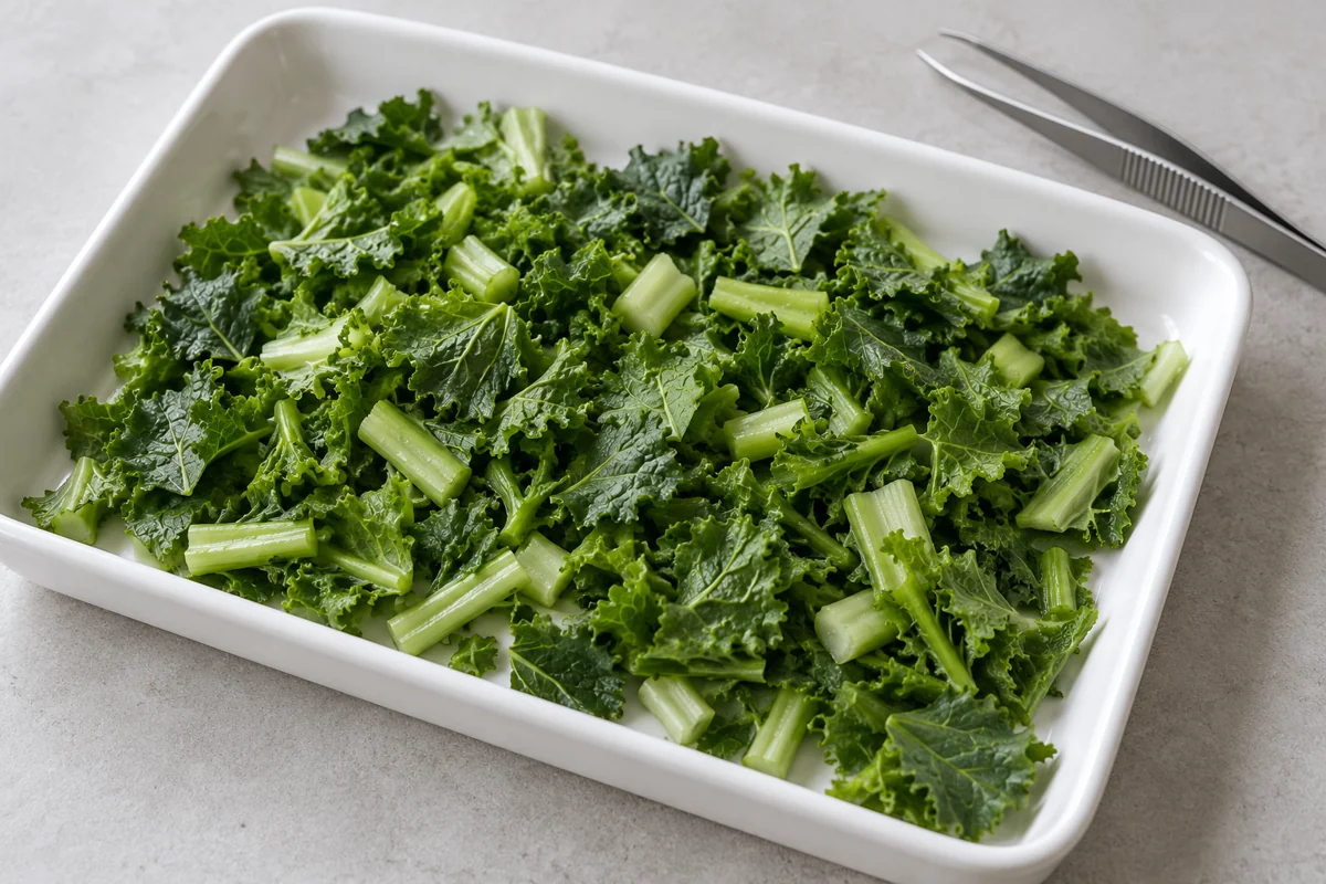 Mustard Green Cut Leaves: Yellowing, Tough Stems and Defect Sampling