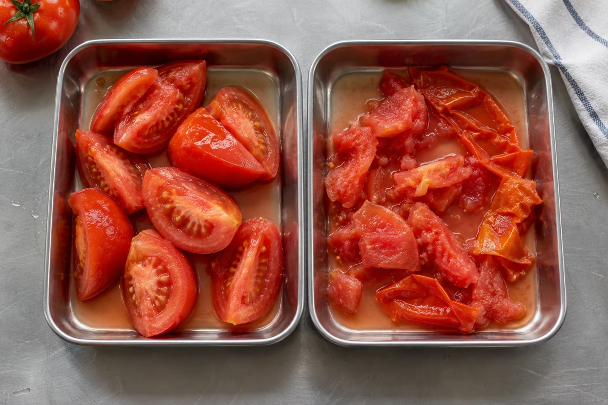 Tomato Wedge Breakage During Mixing and Filling: How to Design a Comparison