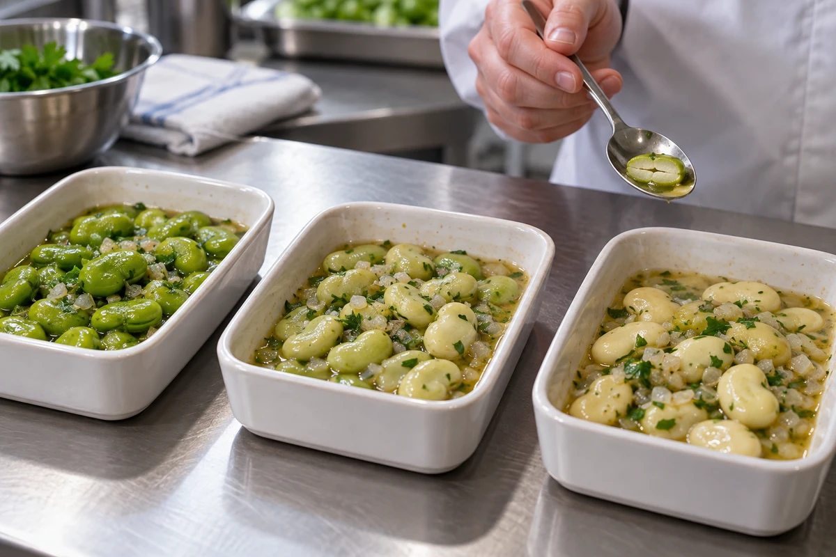 Comparing bean texture after meal reheating
