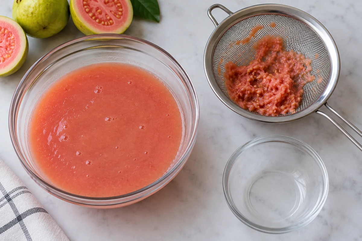 Wet residue contains both retained solids and carried liquid. Guava screened puree and wet retentate