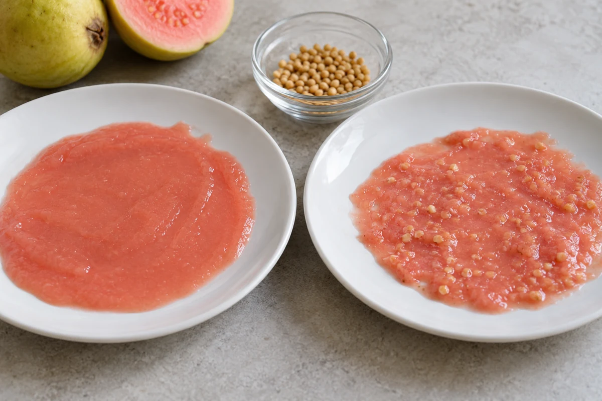 Compare retained material before attributing a texture change to the fruit lot. Guava puree retained fractions comparison