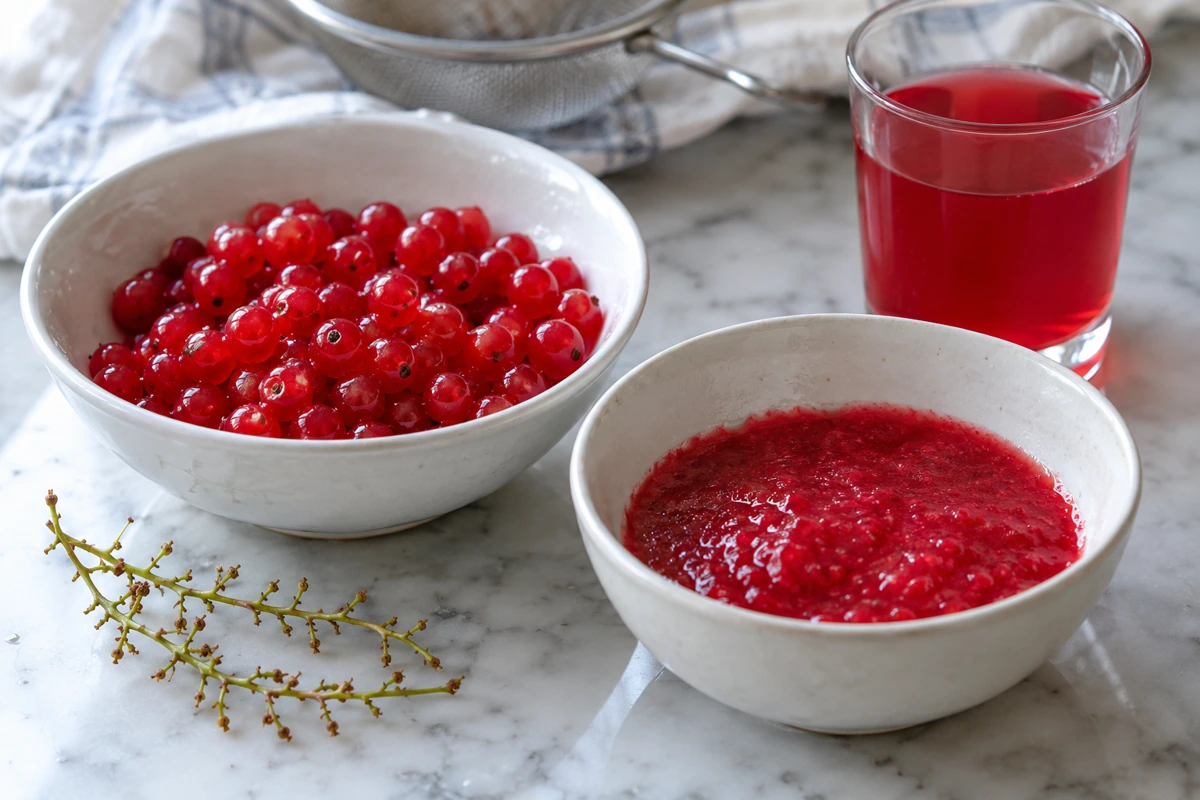 Preparing Red Currants: Stalk Removal, Seeds and Straining