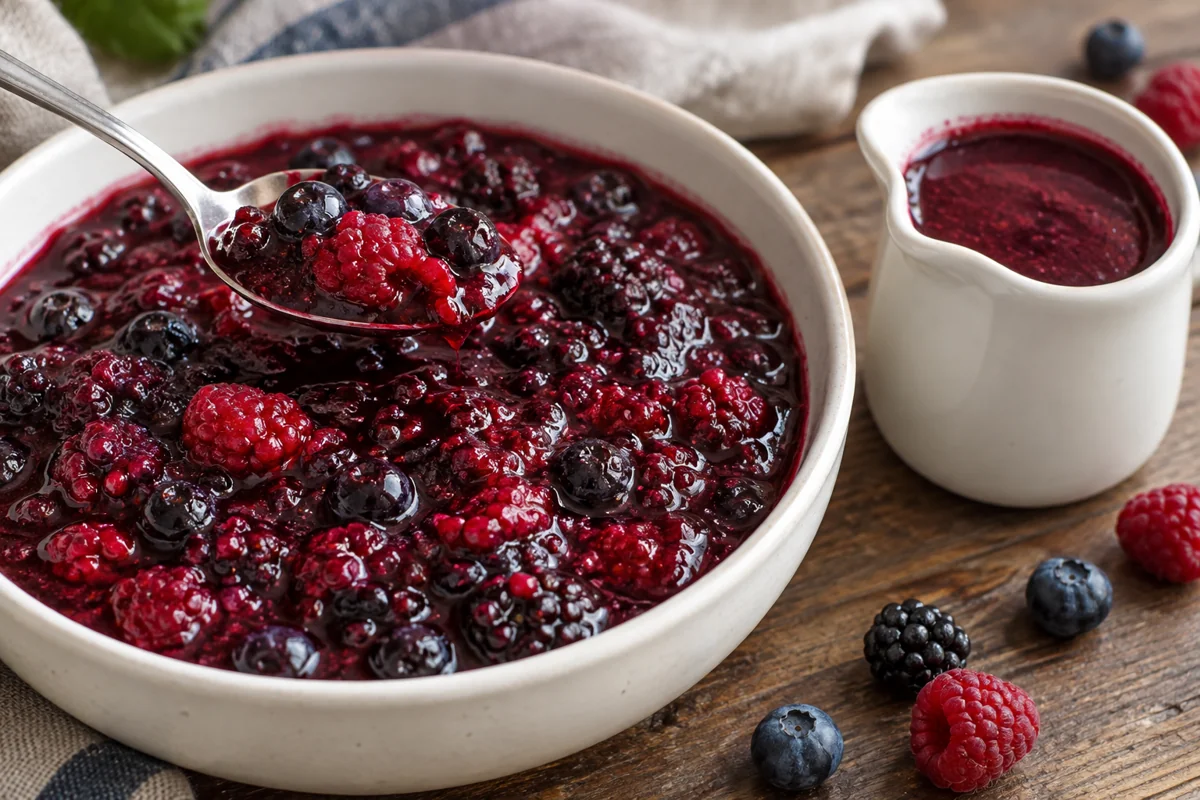 Making Mixed Berry Compote and Dessert Sauce from Frozen Fruit