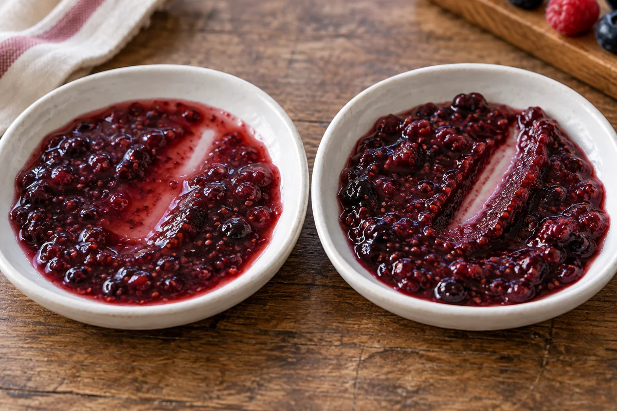 Two cooled berry spreads with different spoon-track behavior Two cooled berry spreads with different spoon-track behavior