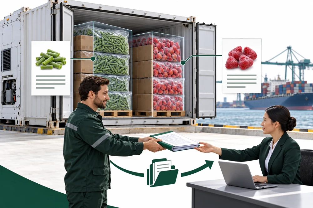US ISF 10+2 for Frozen Food: Data, Deadlines and Shipment Handover - explanatory shipment illustration US ISF 10+2 for Frozen Food: Data, Deadlines and Shipment Handover - explanatory shipment illustration