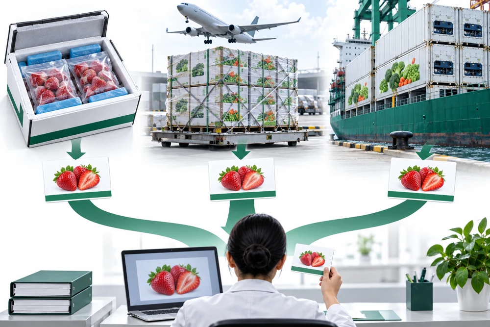 FDA Prior Notice for Frozen Food Samples and Commercial Shipments - explanatory shipment illustration