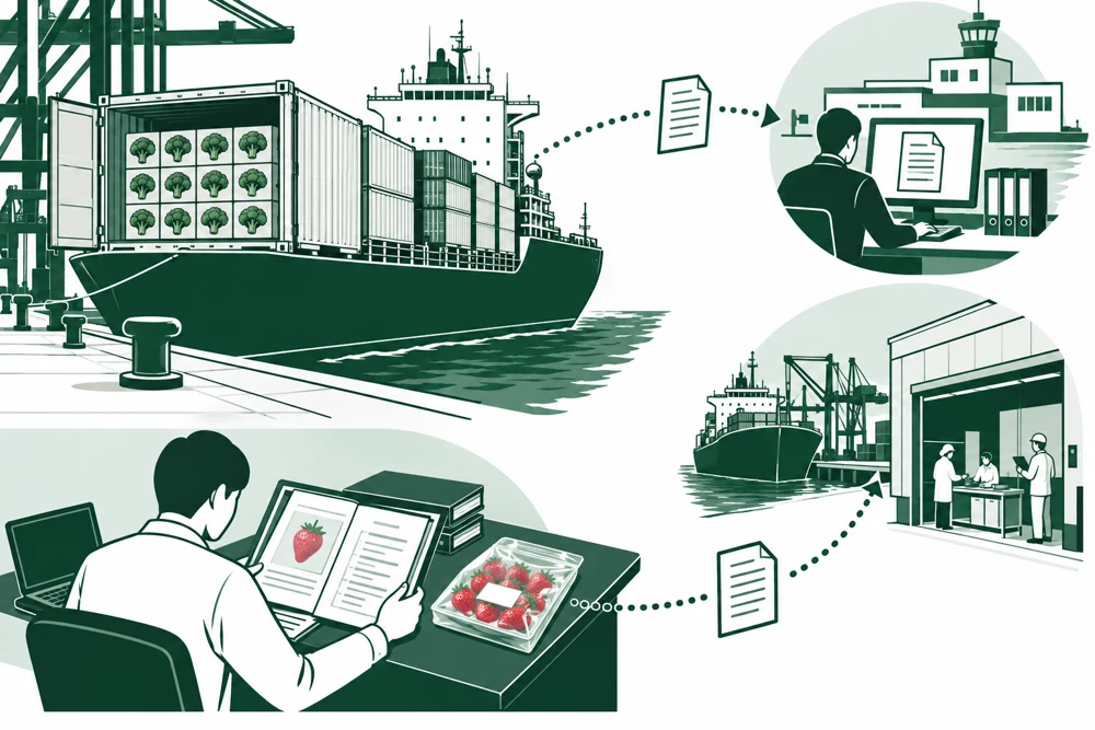 Japan AFR, NACCS and Food Import Notification Handover - explanatory shipment illustration Japan AFR, NACCS and Food Import Notification Handover - explanatory shipment illustration