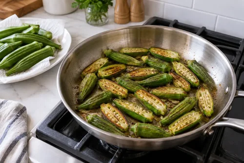 How to Sauté Okra Without Excess Slime