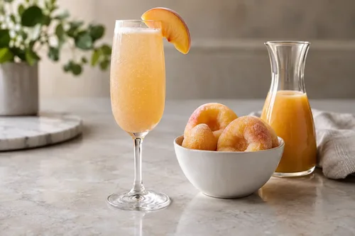 Frozen Peach Bellini: Puree Texture and Sparkling-Service Control