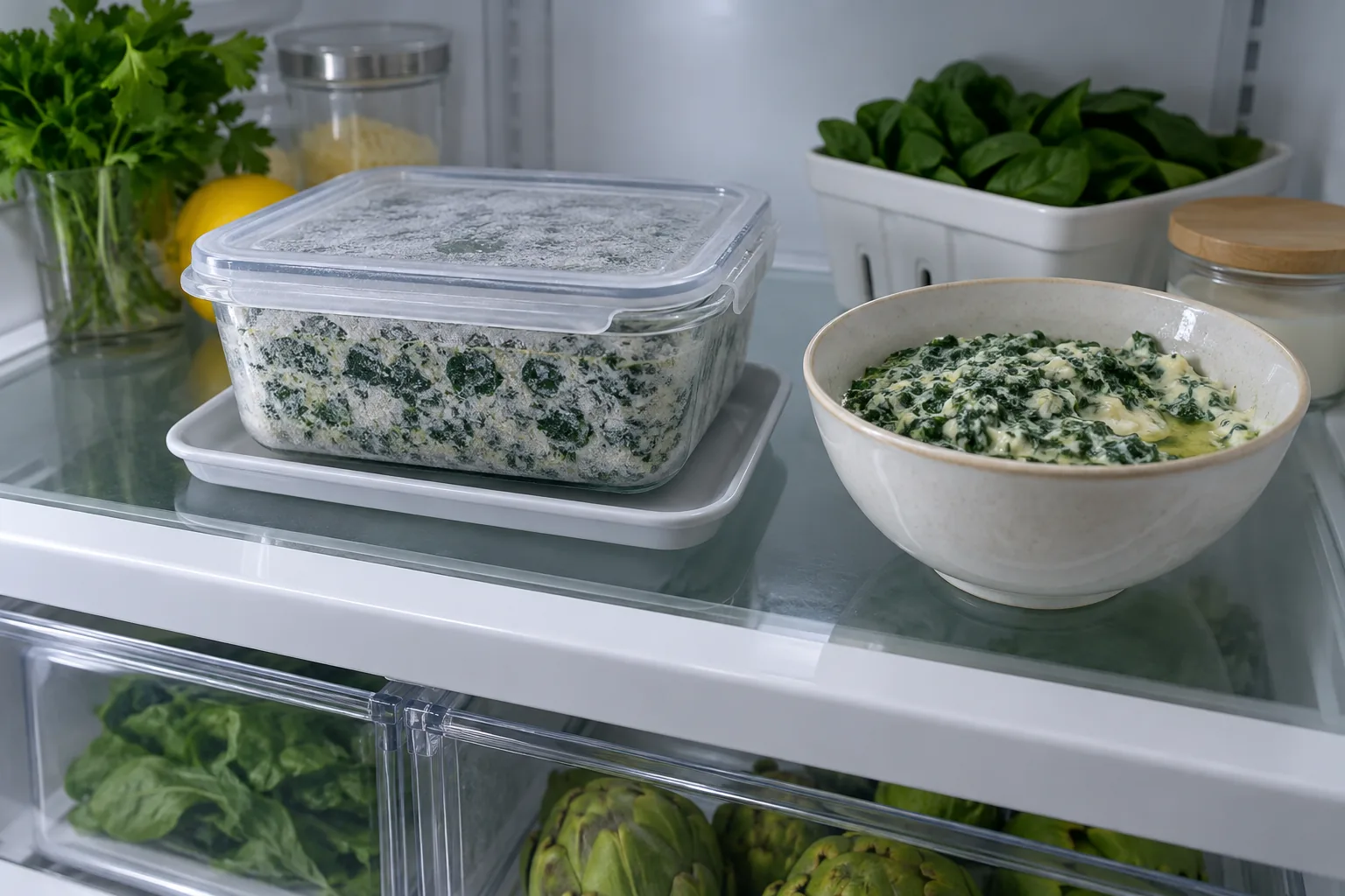 Thaw and Reheat Spinach Dip Safely - visual guide for the method described in this section.