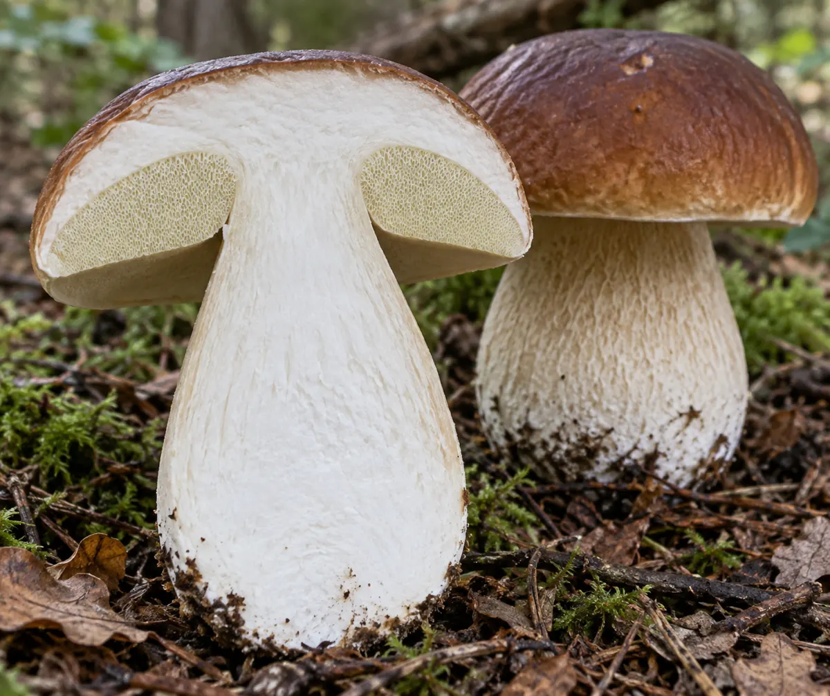 What colour is a sound porcini mushroom?