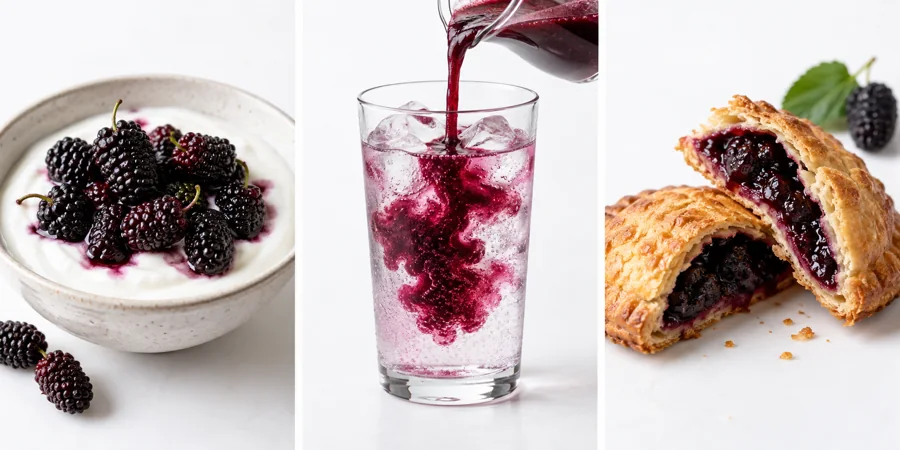 Mulberries in yogurt, beverage and pastry applications