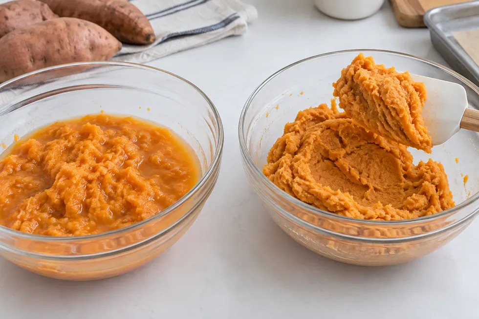 Loose and firm sweet potato mash samples