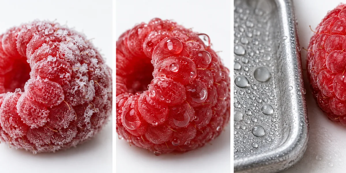 Frost crystals, liquid water and tray condensation shown separately.