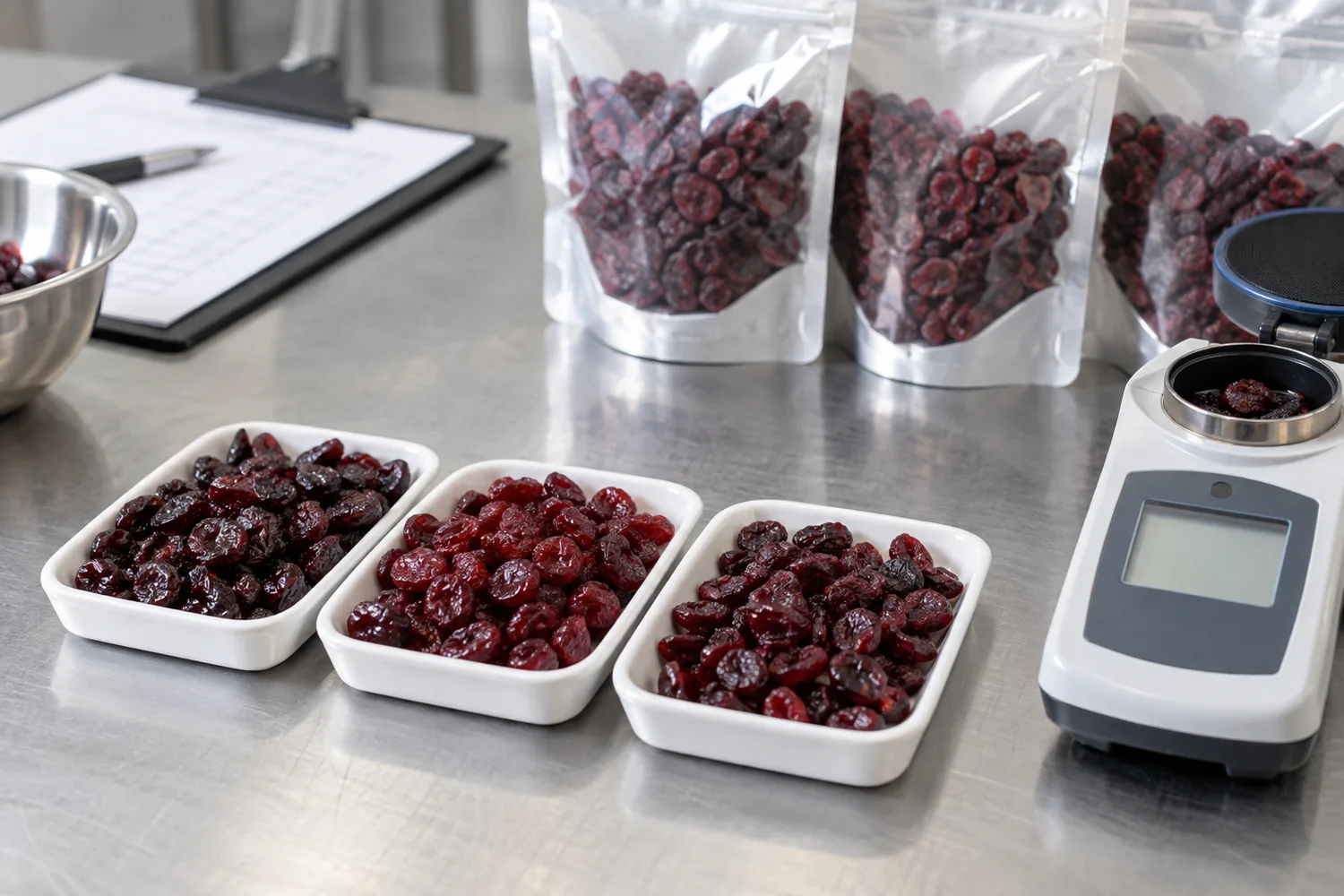 Illustrative dried-fruit quality comparison; the image contains no GreenLand test result.