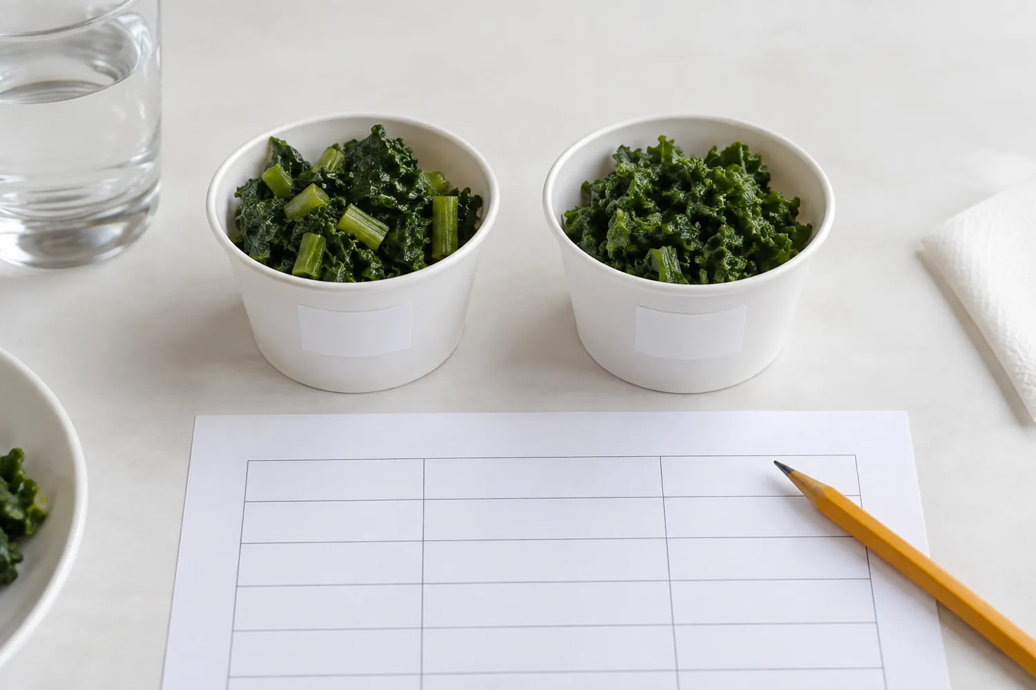 Kale blind tasting samples