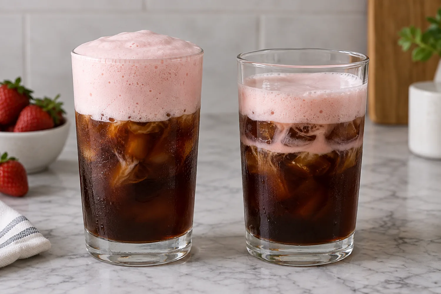 Strawberry foam drainage comparison